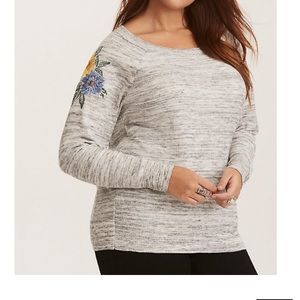 Black and White Knit Embroidered Sweater